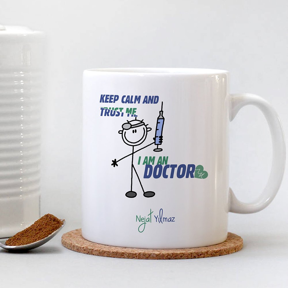 Kişiye Özel Mesleki Doktor Beyaz Kupa Bardak - 004