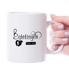 Kişiye Özel Mesleki Estetisyen Tasarımlı Beyaz Kupa Bardak - 3