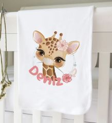BK Kids Kişiye Özel İsimli Bebek Battaniye ve Yastık Hediye Seti, Yeni Doğan Bebek Hediyesi, Bebek Uyku Seti-20