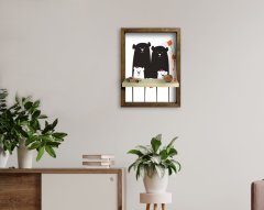 BK Home Doğal Masif Ahşap Çerçeveli Tablo Duvar Rafı-36