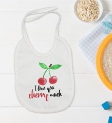 BK Kids I Love Cherry Much Tasarımlı Bebek Mama Önlüğü - Model 1