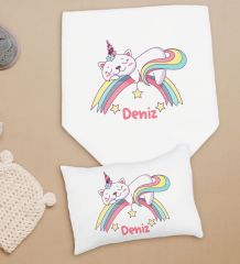BK Kids Kişiye Özel İsimli Bebek Battaniye ve Yastık Hediye Seti, Yeni Doğan Bebek Hediyesi, Bebek Uyku Seti-19