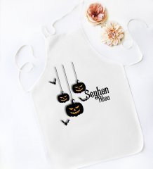Kişiye Özel Happy Halloween Tasarımlı Beyaz Mutfak Önlüğü-9