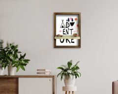 BK Home Doğal Masif Ahşap Çerçeveli Tablo Duvar Rafı-35