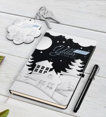Kişiye Özel İsimli Yılbaşı Mutlu Yıllar Siyah Defter Kalem ve Anahtarlık Hediye Seti-23