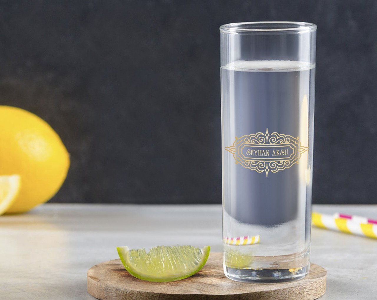 Kişiye Özel Renkli Baskılı İsimli Vodka Bardağı-17