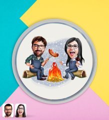 Kişiye Özel Sevgililer Karikatürlü Dev Boy Haribo Minis Kovası (10gx100adet) Model 95