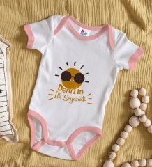 BK Kids Kişiye Özel Pembe Bebek Body Zıbın - Model 146