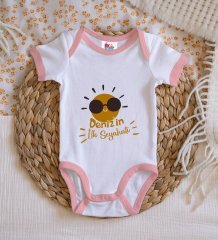 BK Kids Kişiye Özel Pembe Bebek Body Zıbın - Model 146