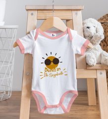 BK Kids Kişiye Özel Pembe Bebek Body Zıbın - Model 146