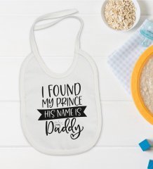 BK Kids His Name İs Daddy Tasarımlı Bebek Mama Önlüğü - Model 1