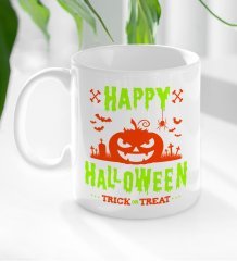 BK Gift Happy Halloween Tasarımlı Beyaz Kupa Bardak-8