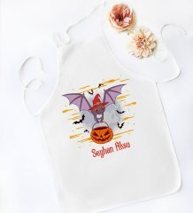 Kişiye Özel Happy Halloween Tasarımlı Beyaz Mutfak Önlüğü-8