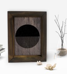 BK Gift Modern Art Tasarımlı Dekoratif Doğal Masif Ahşap Çerçeve 15x20cm-5