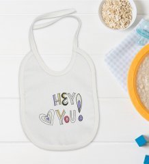 BK Kids Hey You Tasarımlı Bebek Mama Önlüğü - Model 1