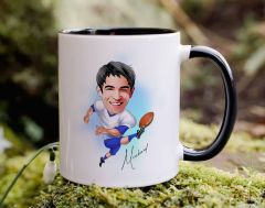 Bk Gift Kişiye Özel Amerikan Futbolcusu Karikatürlü Siyah Kupa Bardak-10, Sevgiliye Hediye, Arkadaşa Hediye