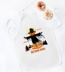 Kişiye Özel Happy Halloween Tasarımlı Beyaz Mutfak Önlüğü-7