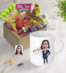 Kişiye Özel Bayan Patron Karikatürlü Nostaljik Lezzetler Kupa Seti