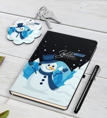 Kişiye Özel İsimli Yılbaşı Mutlu Yıllar Siyah Defter Kalem ve Anahtarlık Hediye Seti-21