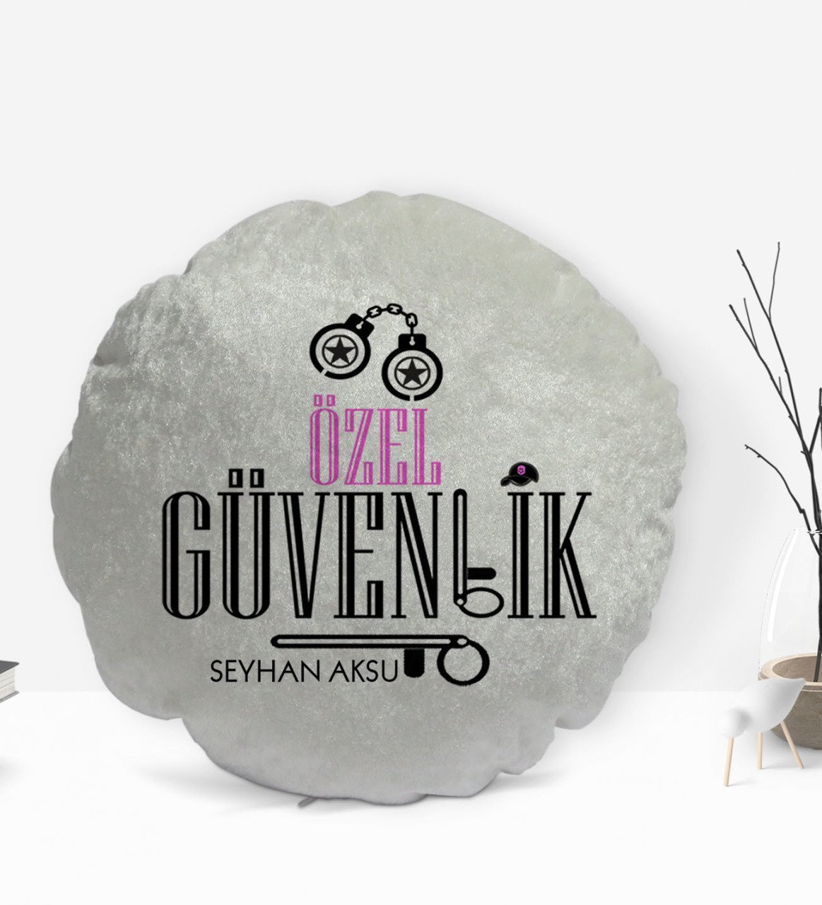 Kişiye Özel İsimli Özel Güvenlik Tasarımlı Dekoratif Kırlent Yastık-2