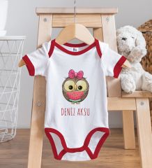 BK Kids Kişiye Özel İsimli Kırmızı Bebek Body Zıbın-47