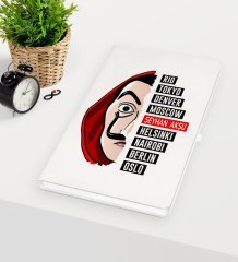 Kişiye Özel La Casa De Papel Beyaz Defter - 19