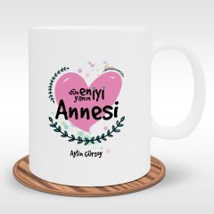 Kişiye Özel Dünyanın En İyi Annesi Tasarımlı Beyaz Kupa Bardak - 11