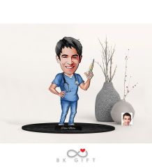 BK Gift Kişiye Özel Erkek Doktor Karikatürlü Ahşap Biblo-3