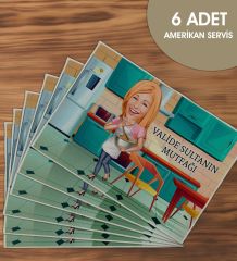 BK Gift Kişiye Özel Karikatürlü 6’li Keten Amerikan Servis Seti-3, Ev Hediyesi,Baskılı Servis Bezi, Mutfak Dekoru