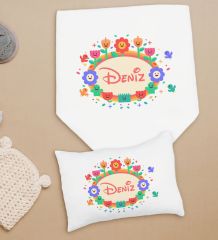 BK Kids Kişiye Özel İsimli Bebek Battaniye ve Yastık Hediye Seti, Yeni Doğan Bebek Hediyesi, Bebek Uyku Seti-15