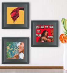 BK Gift 3’lü Ahşap Çerçeveli Taş Duvar Dekoru-38