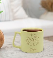 BK Gift Kişiye Özel İsimli Pastel Sarı Middle Kupa Bardak, Arkadaşa Hediye, Ev Hediyesi, Doğum Günü Hediyesi, Ofis Hediyesi-6