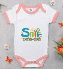 BK Kids Kişiye Özel Pembe Bebek Body Zıbın - Model 140