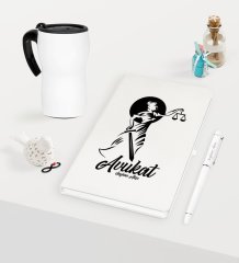 Kişiye Özel Avukat Temalı Beyaz Defter Kalem ve Termos Mug Seti  - 15