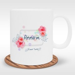 Kişiye Özel Bugün Günlerden Annem Tasarımlı Beyaz Kupa Bardak - 1
