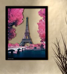 Kişiye Özel Eiffel Tower Temalı 3D Ahşap Tablo-2
