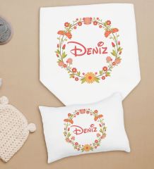 BK Kids Kişiye Özel İsimli Bebek Battaniye ve Yastık Hediye Seti, Yeni Doğan Bebek Hediyesi, Bebek Uyku Seti-14