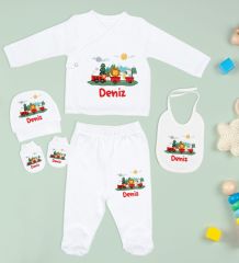 BK Kids Kişiye Özel 10 Parça Beyaz Hastane Çıkışı Battaniye ve Yastık Hediye Seti, Yeni Doğan Bebek Giyim Hediyesi-25