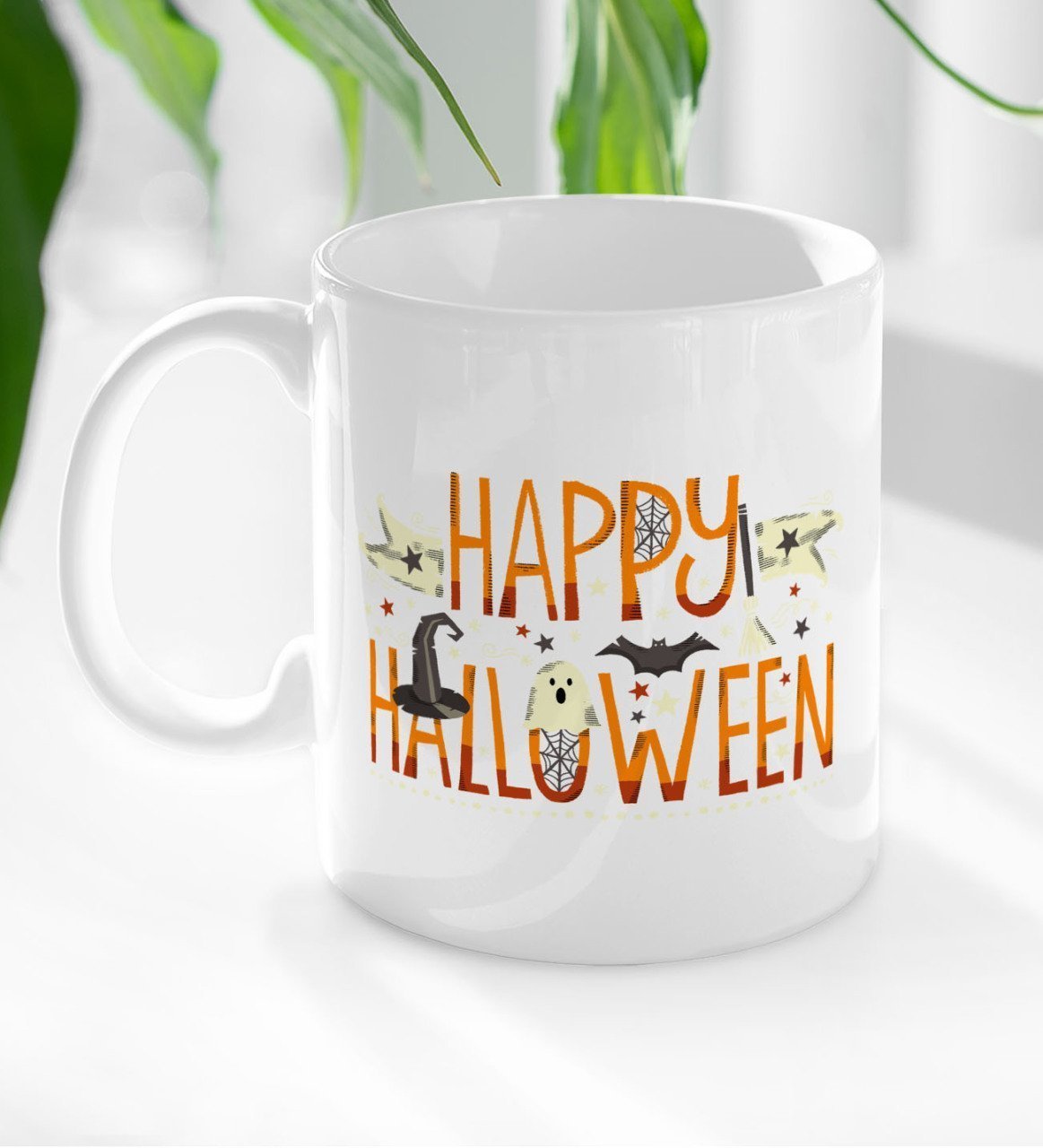 BK Gift Happy Halloween Tasarımlı Beyaz Kupa Bardak-4