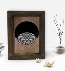 BK Gift Modern Art Tasarımlı Dekoratif Doğal Masif Ahşap Çerçeve 15x20cm-1