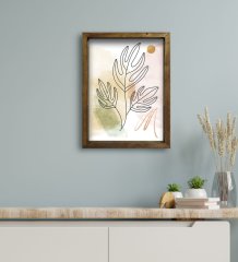 BK Gift Otel Odası Konseptli Doğal Masif Ahşap Çerçeveli Tablo 45x65cm-99