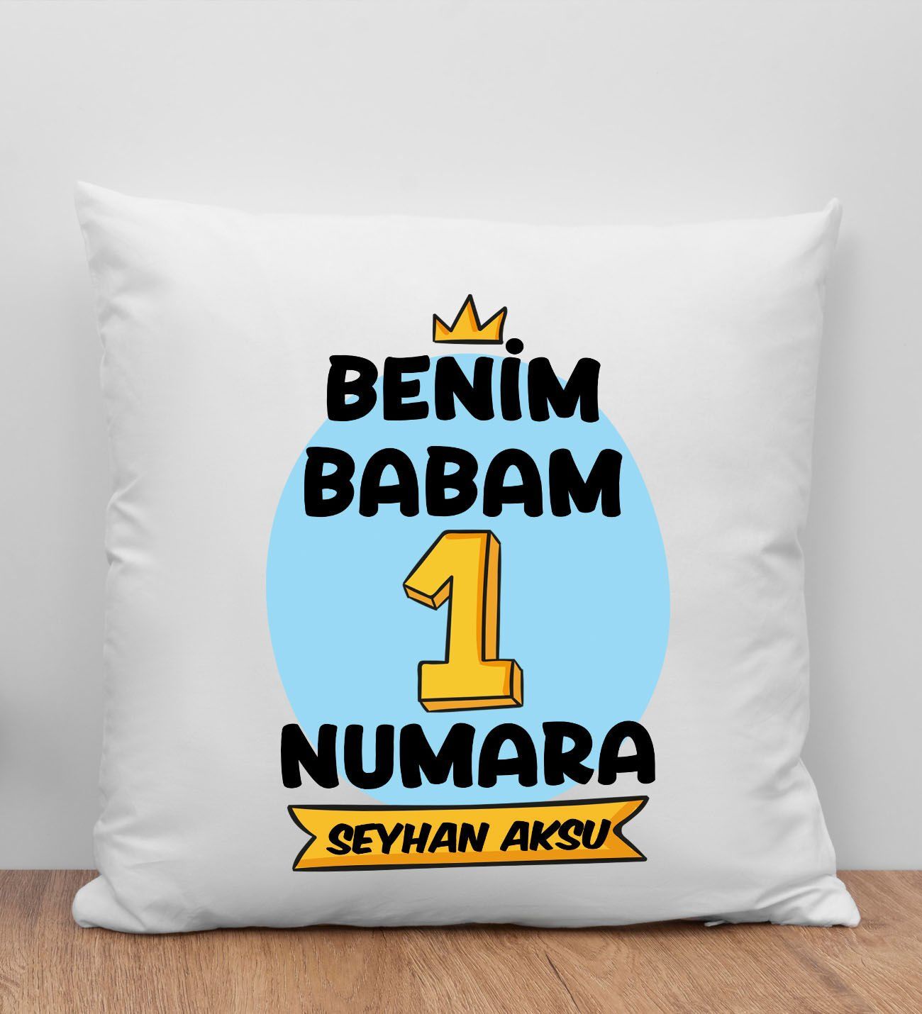 BK Gift Kişiye Özel İsimli Babalar Günü Tasarımlı Beyaz Kırlent Yastık-12, Babaya Hediye, Ev Dekorasyonu, Babalar Günü Hediyesi