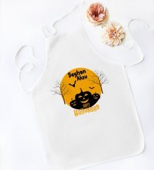 Kişiye Özel Happy Halloween Tasarımlı Beyaz Mutfak Önlüğü-3
