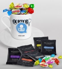 Kişiye Özel Doktor Türk Kahvesi Fincanı Selamlique Karışık Türk Kahvesi ve Haribo Şeker Hediye Seti-11