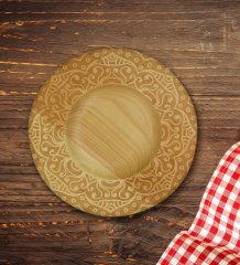 Kişiye Özel Retro Motif Tasarımlı Doğal Ahşap Tabaklı Türk Kahvesi Fincanı Model 9