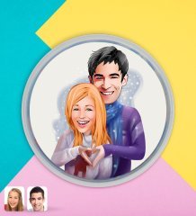 Kişiye Özel Sevgililer Karikatürlü Dev Boy Haribo Minis Kovası (10gx100adet) Model 89