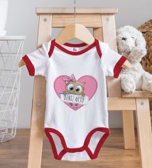 BK Kids Kişiye Özel İsimli Kırmızı Bebek Body Zıbın-43