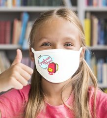 Çocuklara Özel İsimli Yıkanabilir Beyaz Okul Maskesi-10