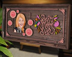 BK Gift Özel Yapım Kabartma Figür Temalı Karikatür Anneler Günü Meşe Ağacı Ahşap Tablo, Anneler Günü Hediyesi, Anneye Hediye-4