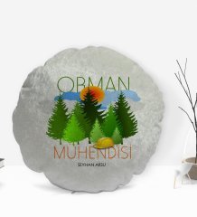 Kişiye Özel İsimli Orman Mühendisi Tasarımlı Dekoratif Kırlent Yastık-1
